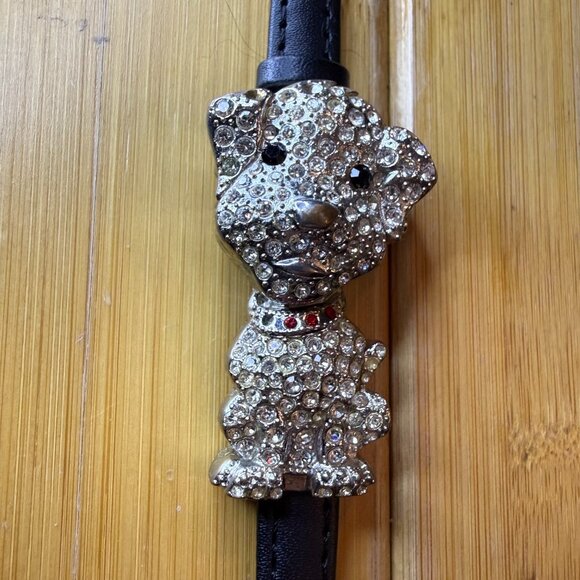 Rare Vintage Waltham Swarovski Crystal Dog Watch Bracelet main image 4